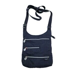 Baggallini Crossbody Bag Travel Nylon RFID Pocket Black Highway 3 Zipper Credit